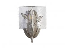 Golden 3160-1W PS-HWG - Calla 1-Light Vanity Light in Peruvian Silver with Hammered Water Glass