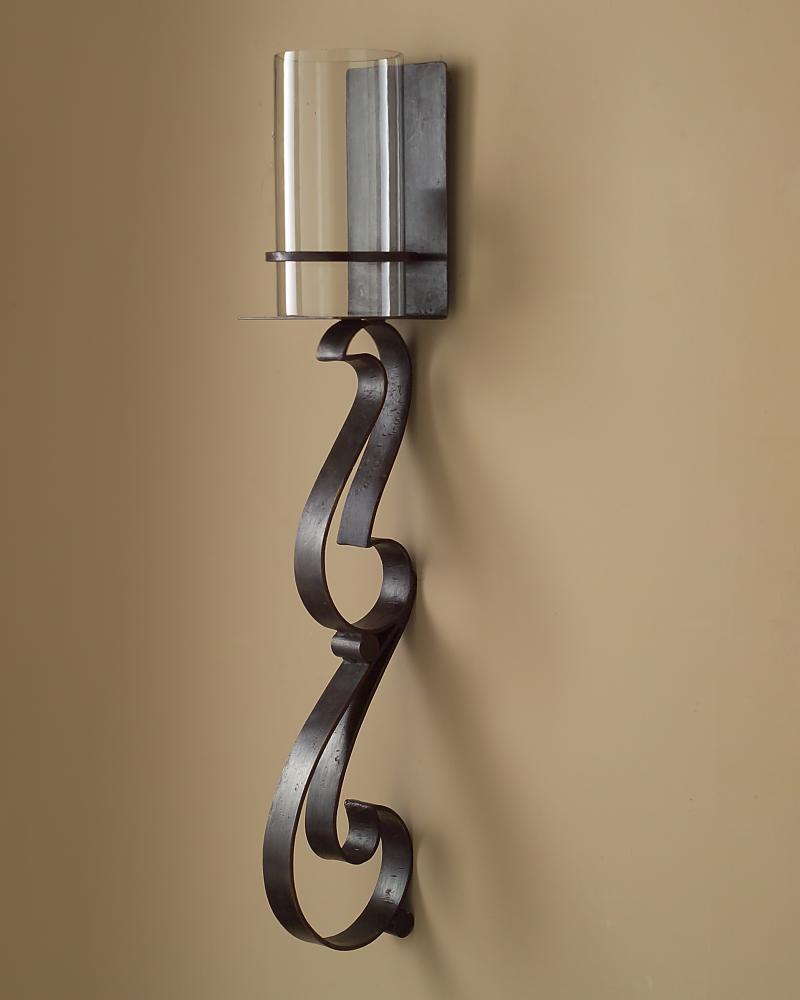 42X7X7.5 HAND FORGED IRON WALL SCONCE