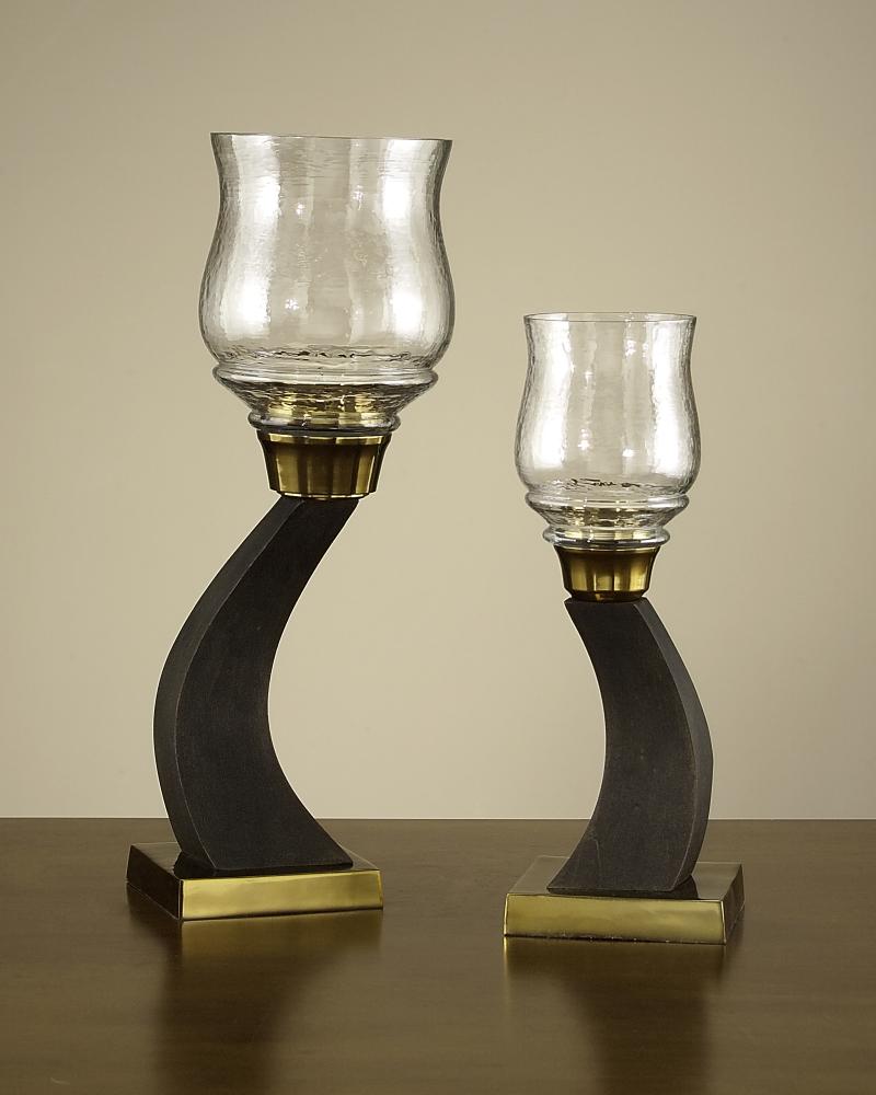 SET OF 2 STRUCTURAL CANDLEHOLDERS