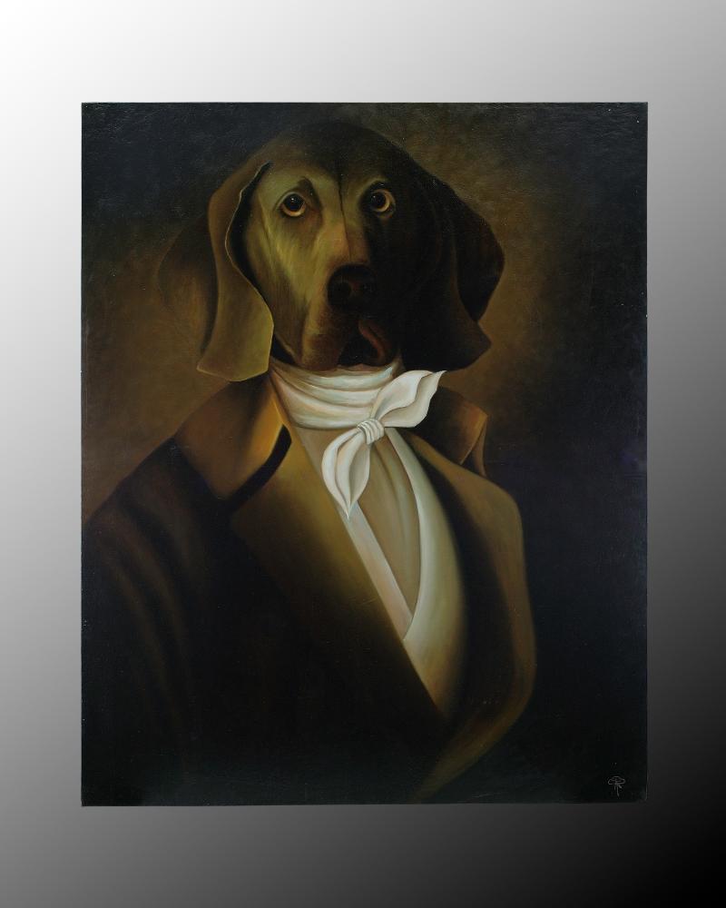 63X79 ''RENAUD'' CHIEN EN COS