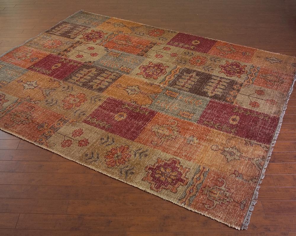 8'X10' HAND WOVEN JEWELTONE PATCHWRK RUG