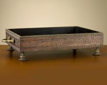 J. Richard JRA-7118 - 8X34X20 WOOD TRAY W/EMBOSSED METAL