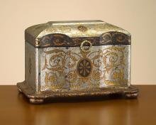 J. Richard JRA-7170 - 10X14X2.5 WOOD BOX SILVER AND GOLD