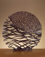 J. Richard JRA-7919 - 38X40X9 OVOID SCULPTURE W/MTL STRIPS&WASHERS