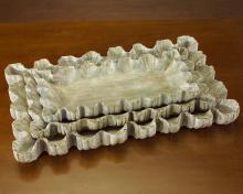 J. Richard JRA-8106S3 - SET OF 3 WAVY EDGE WOOD TRAYS