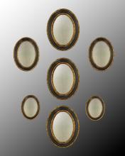 J. Richard JRM-0522S7 - SET 7 OVAL CONVEX 3-SIZED EGLOMISE MIROR