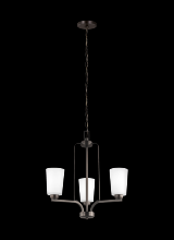 Anzalone Electric and Lighting Items 3128903-710 - Franport transitional 3-light indoor dimmable ceiling chandelier pendant light in bronze finish with