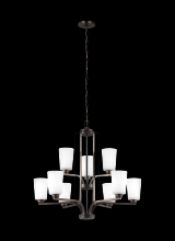 Anzalone Electric and Lighting Items 3128909-710 - Franport transitional 9-light indoor dimmable ceiling chandelier pendant light in bronze finish with