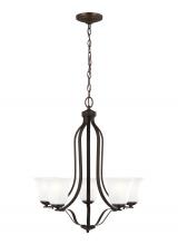 Anzalone Electric and Lighting Items 3139005-710 - Emmons traditional 5-light indoor dimmable ceiling chandelier pendant light in bronze finish with sa