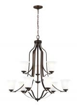 Anzalone Electric and Lighting Items 3139009-710 - Emmons traditional 9-light indoor dimmable ceiling chandelier pendant light in bronze finish with sa