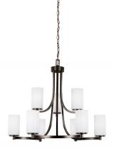 Anzalone Electric and Lighting Items 3139109EN3-710 - Hettinger transitional 9-light LED indoor dimmable ceiling chandelier pendant light in bronze finish