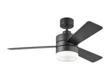 Anzalone Electric and Lighting Items 3ERAR44MBKD - Era 44" Dimmable LED Indoor/Outdoor Midnight Black Ceiling Fan with Light Kit, Remote Control an