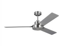 Anzalone Electric and Lighting Items 3JVR52BS - Jovie 52" Indoor/Outdoor Brushed Steel Ceiling Fan with Wall Control and Manual Reversible Motor