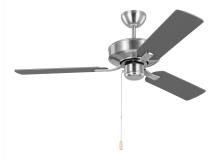 Anzalone Electric and Lighting Items 3LD48BS - Linden 48'' traditional indoor brushed steel silver ceiling fan with reversible motor