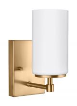 Anzalone Electric and Lighting Items 4124601-848 - Alturas contemporary 1-light indoor dimmable bath vanity wall sconce in satin brass gold finish with