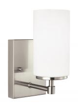 Anzalone Electric and Lighting Items 4124601-962 - Alturas contemporary 1-light indoor dimmable bath vanity wall sconce in brushed nickel silver finish