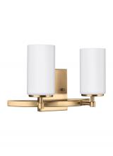 Anzalone Electric and Lighting Items 4424602-848 - Alturas contemporary 2-light indoor dimmable bath vanity wall sconce in satin brass gold finish with