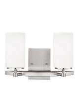 Anzalone Electric and Lighting Items 4424602-962 - Alturas contemporary 2-light indoor dimmable bath vanity wall sconce in brushed nickel silver finish