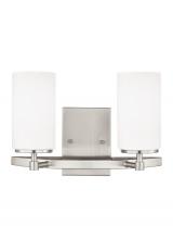 Anzalone Electric and Lighting Items 4424602EN3-962 - Alturas contemporary 2-light LED indoor dimmable bath vanity wall sconce in brushed nickel silver fi