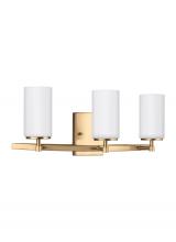 Anzalone Electric and Lighting Items 4424603-848 - Alturas contemporary 3-light indoor dimmable bath vanity wall sconce in satin brass gold finish with