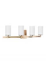 Anzalone Electric and Lighting Items 4424604-848 - Alturas contemporary 4-light indoor dimmable bath vanity wall sconce in satin brass gold finish with