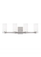 Anzalone Electric and Lighting Items 4424604-962 - Alturas contemporary 4-light indoor dimmable bath vanity wall sconce in brushed nickel silver finish