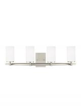 Anzalone Electric and Lighting Items 4424604EN3-962 - Alturas contemporary 4-light LED indoor dimmable bath vanity wall sconce in brushed nickel silver fi