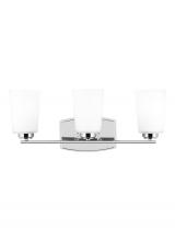 Anzalone Electric and Lighting Items 4428903-05 - Franport transitional 3-light indoor dimmable bath vanity wall sconce in chrome silver finish with e