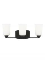 Anzalone Electric and Lighting Items 4428903-112 - Franport transitional 3-light indoor dimmable bath vanity wall sconce in midnight black finish with