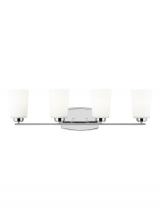 Anzalone Electric and Lighting Items 4428904-05 - Franport transitional 4-light indoor dimmable bath vanity wall sconce in chrome silver finish with e