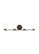 Anzalone Electric and Lighting Items 4439004-710 - Emmons traditional 4-light indoor dimmable bath vanity wall sconce in bronze finish with satin etche