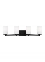 Anzalone Electric and Lighting Items 4439104-112 - Hettinger traditional indoor dimmable 4-light wall bath sconce in a midnight black finish with etche