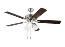 Anzalone Electric and Lighting Items 5LD52BSF - Linden 52 Inch Traditional Indoor Brushed Steel Silver LED Dimmable Dual Mount Hugger Ceiling Fan