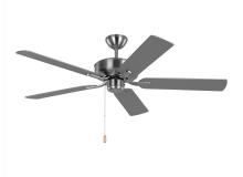 Anzalone Electric and Lighting Items 5LD52BS - Linden 52'' traditional indoor brushed steel silver ceiling fan with reversible motor