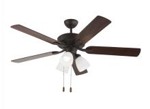 Anzalone Electric and Lighting Items 5LD52BZF - Linden 52 Inch Traditional Indoor Bronze LED Dimmable Dual Mount Hugger Ceiling Fan