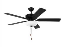 Anzalone Electric and Lighting Items 5LD52MBKD - Linden 52'' traditional dimmable LED indoor midnight black ceiling fan with light kit and re