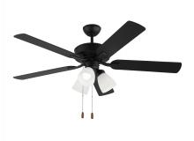 Anzalone Electric and Lighting Items 5LD52MBKF - Linden 52 Inch Traditional Indoor Midnight Black LED Dimmable Dual Mount Hugger Ceiling Fan