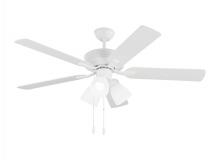 Anzalone Electric and Lighting Items 5LD52RZWF - Linden 52 Inch Traditional Indoor Matte White LED Dimmable Dual Mount Hugger Ceiling Fan