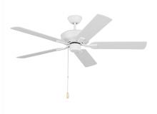 Anzalone Electric and Lighting Items 5LD52RZW - Linden 52'' traditional indoor matte white ceiling fan with reversible motor