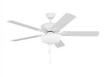 Anzalone Electric and Lighting Items 5LDDC52RZWD - Linden 52'' traditional dimmable LED indoor matte white ceiling fan with light kit and rever