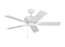 Anzalone Electric and Lighting Items 5LDO44RZW - Linden 44'' traditional indoor/outdoor matte white ceiling fan with reversible motor