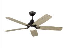 Anzalone Electric and Lighting Items 5LWDR52AGPD - Lowden 52" Dimmable Indoor/Outdoor Integrated LED Aged Pewter Ceiling Fan with Light Kit, Remote