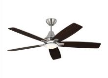 Anzalone Electric and Lighting Items 5LWDR52BSD - Lowden 52" Dimmable Indoor/Outdoor Integrated LED Brushed Steel Ceiling Fan with Light Kit, Remo