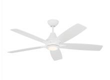 Anzalone Electric and Lighting Items 5LWDR52RZWD - Lowden 52" Dimmable Indoor/Outdoor Integrated LED White Ceiling Fan with Light Kit, Remote Contr