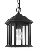 Anzalone Electric and Lighting Items 60029-12 - Kent traditional 1-light outdoor exterior semi-flush convertible ceiling hanging pendant in black fi