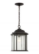 Anzalone Electric and Lighting Items 60031-746 - Kent traditional 1-light outdoor exterior ceiling hanging pendant in oxford bronze finish with clear