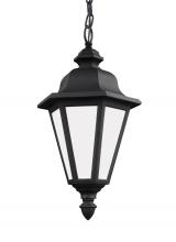 Anzalone Electric and Lighting Items 69025-12 - Brentwood traditional 1-light outdoor exterior ceiling hanging pendant in black finish with smooth w