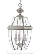 Anzalone Electric and Lighting Items 6039-965 - Lancaster traditional 3-light outdoor exterior pendant in antique brushed nickel silver finish with