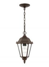 Anzalone Electric and Lighting Items 60938-71 - Bakersville traditional 1-light outdoor exterior pendant in antique bronze finish with clear beveled