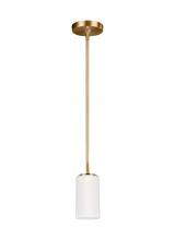 Anzalone Electric and Lighting Items 6124601-848 - Alturas contemporary 1-light indoor dimmable ceiling hanging single pendant light in satin brass gol